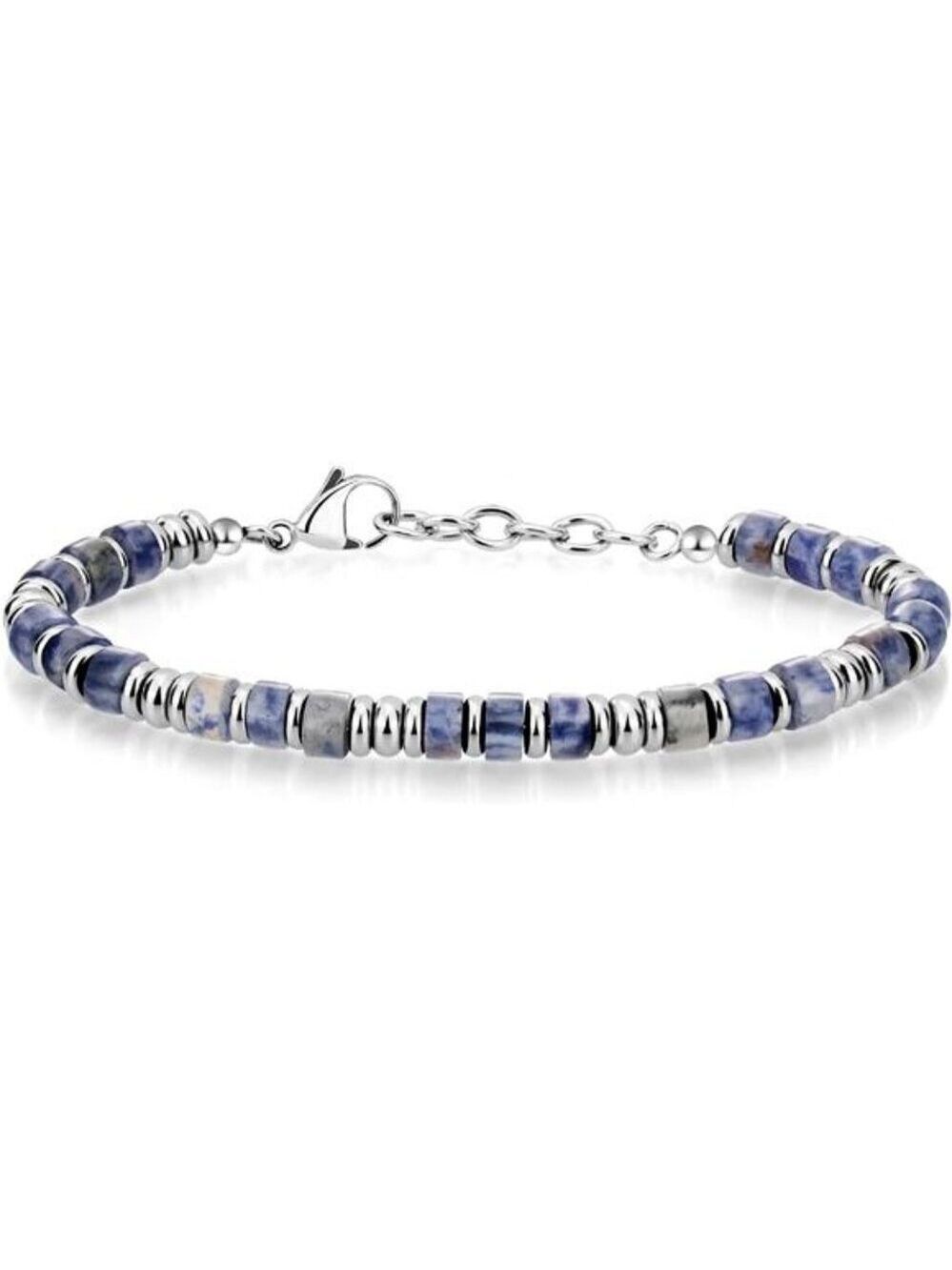 Mens Beaded Bracelet Boho Stainless Steel Wristband Jewelry Gift for Him